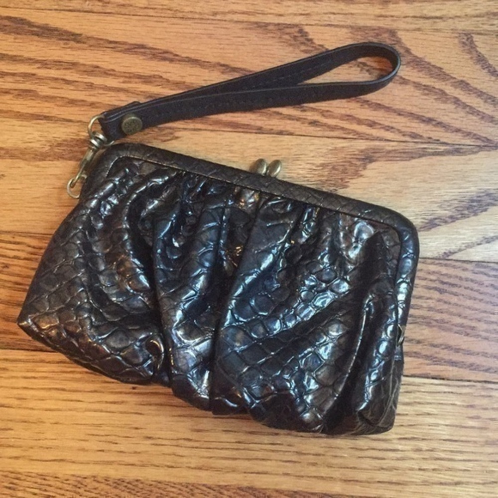 Simply Vera Vera Wang Bronze Faux Snakeskin Wristlet With Removable Strap